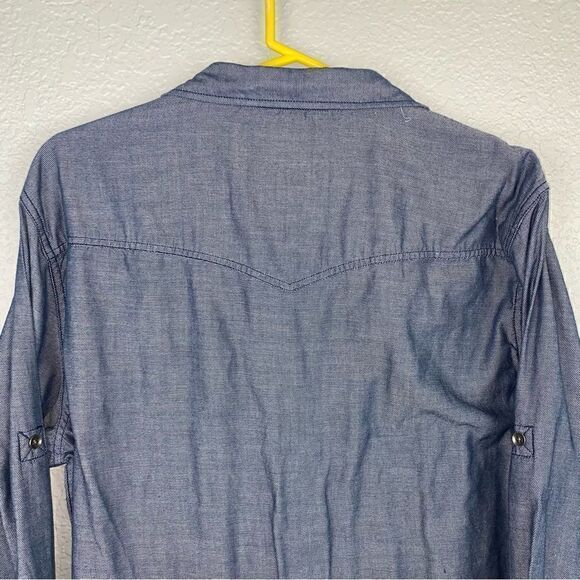 Rock & Republic Ladies Denim Dress Shirt, Long Sleeve Blue Size Large - Picture 2 of 12